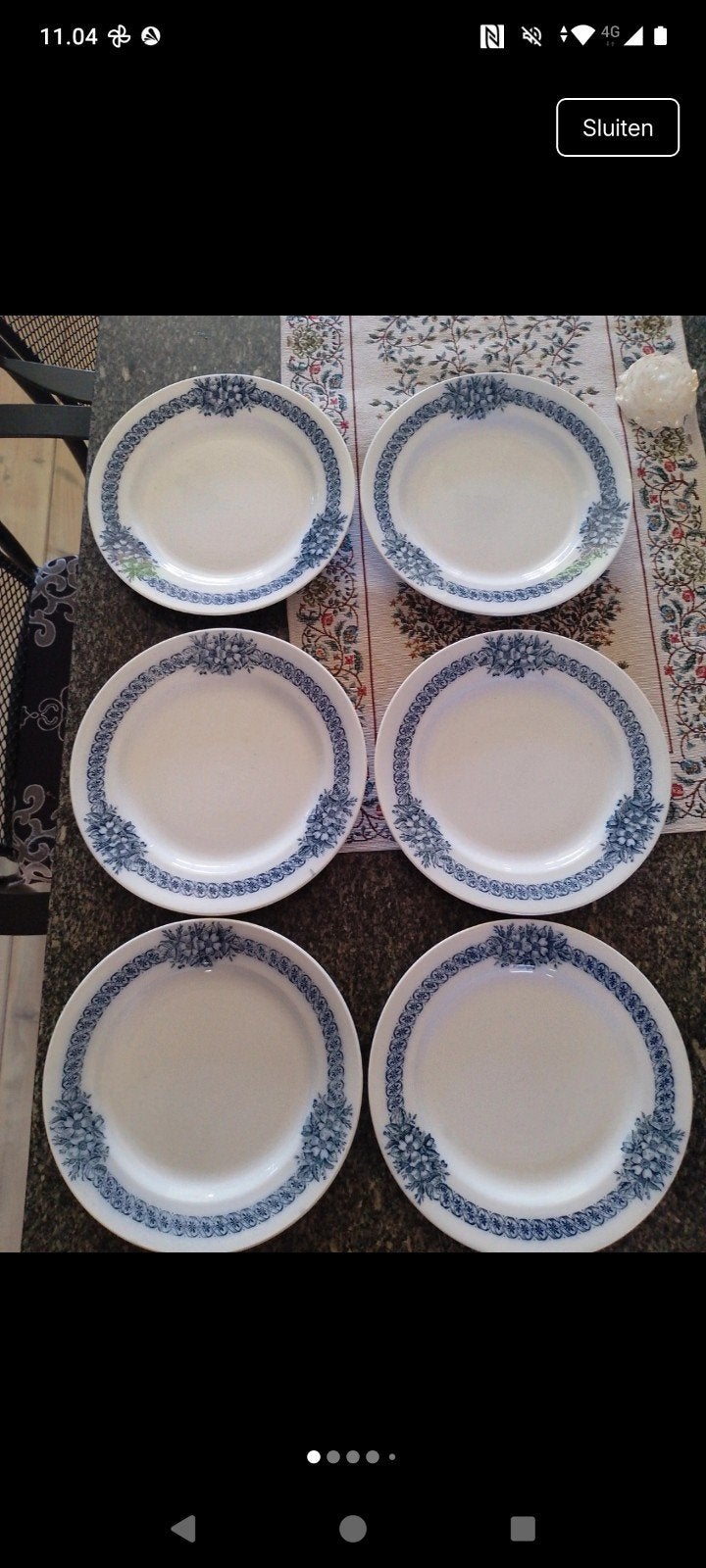 Villeroy & Boch borden, Made in Saar Basin, 6 stuks, Ophalen of Verzenden