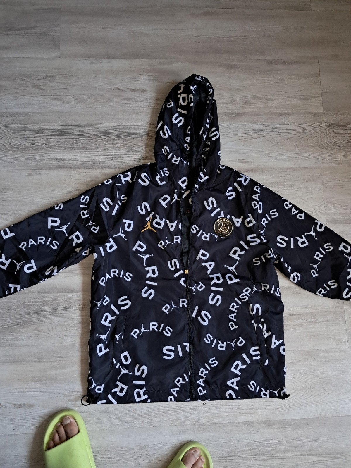 Jordan x PSG Windjack - Zwart met logo's - Maat L, Maat 52/54 (L), Zwart, Ophalen of Verzenden, Zo goed als nieuw