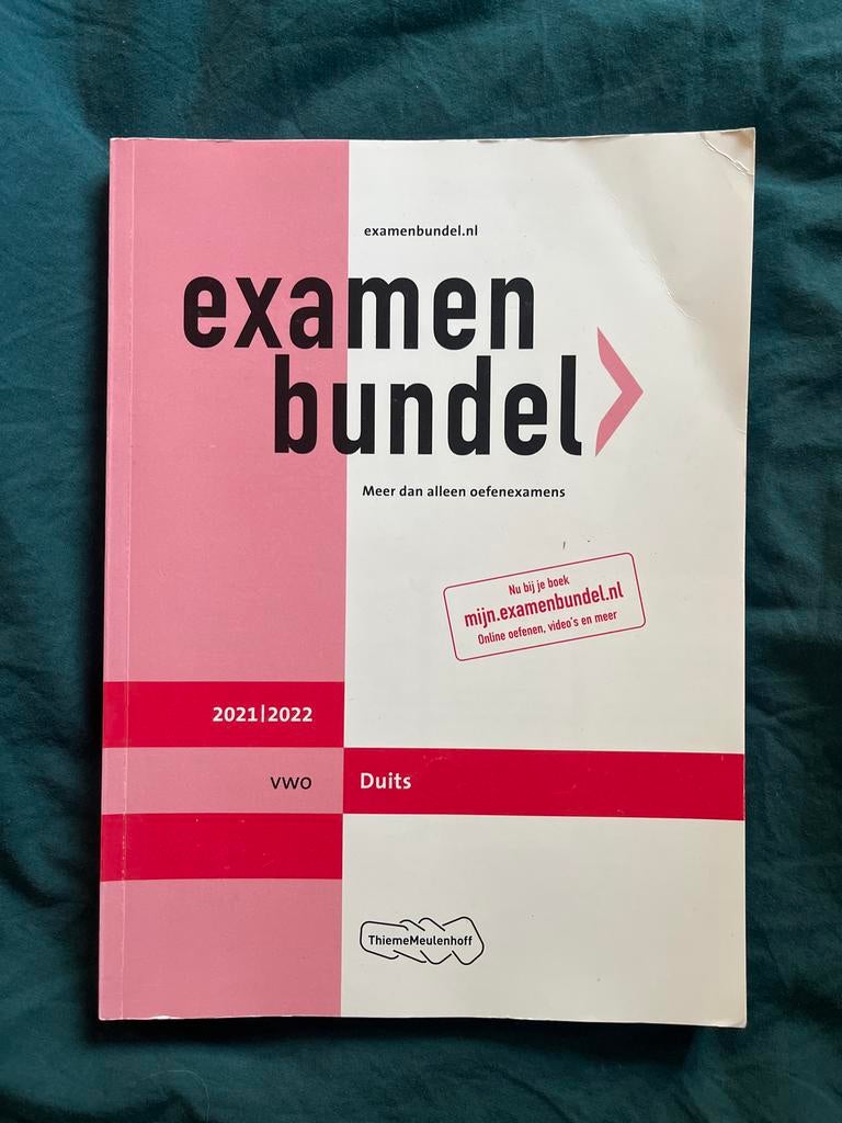 Examenbundel Duits VWO 2021/2022 GRATIS OPHALEN, Boeken, Studieboeken en Cursussen, Ophalen, Alpha, Gelezen, WO