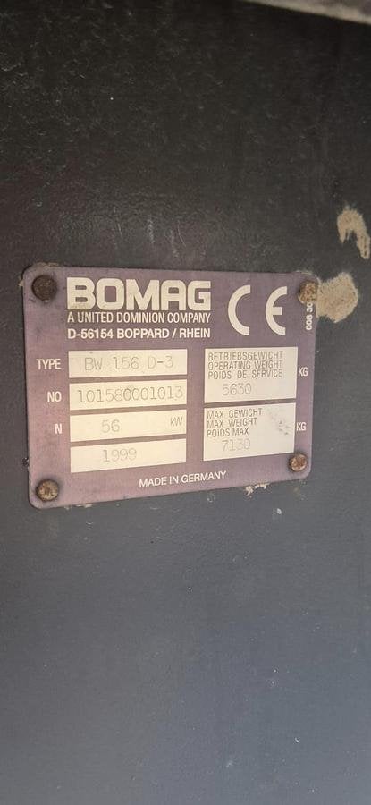 1999 Bomag Bw156 tandemwals, Zakelijke goederen, Machines en Bouw | Overig