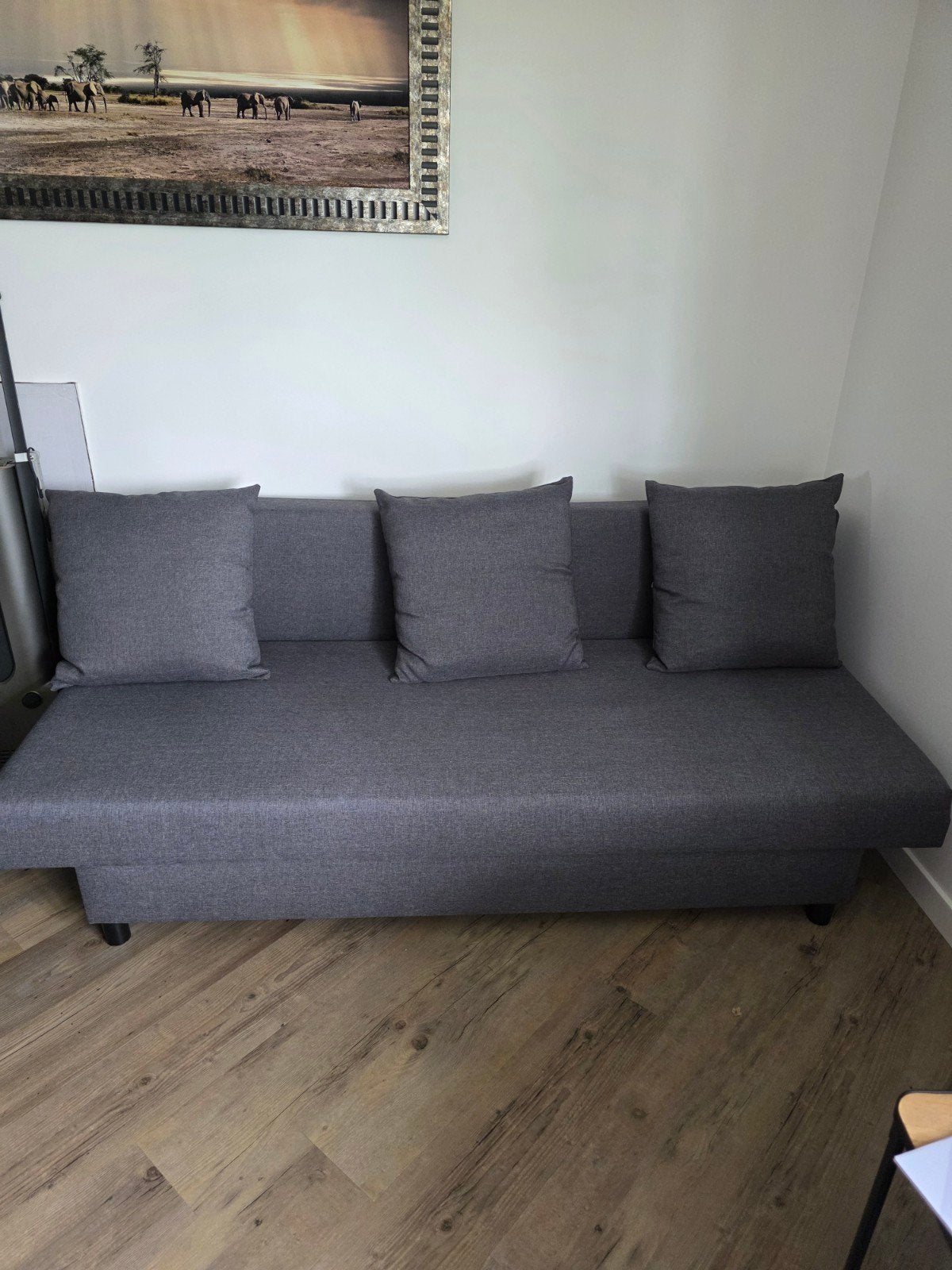 Ikea Alvdalen 3-zits slaapbank donkergrijs met opbergruimte, Huis en Inrichting, Slaapkamer | Slaapbanken, Ophalen, Zo goed als nieuw