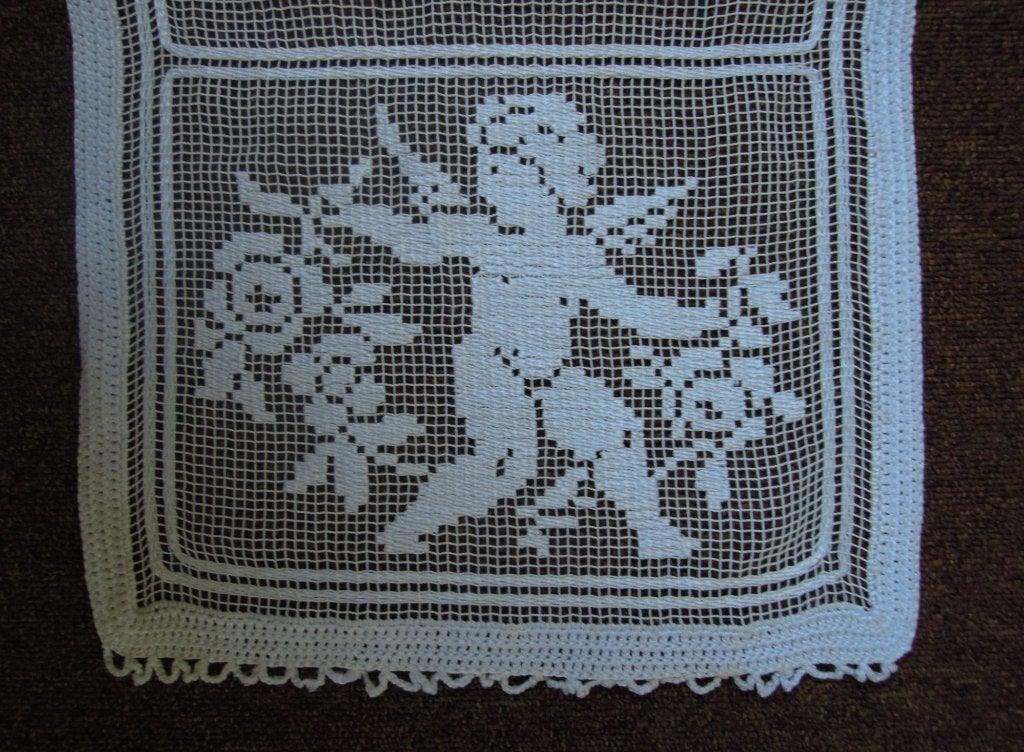 handgemaakt "doorstop" tafereel engel, Ophalen of Verzenden, Gebruikt, Textiel, Brocante