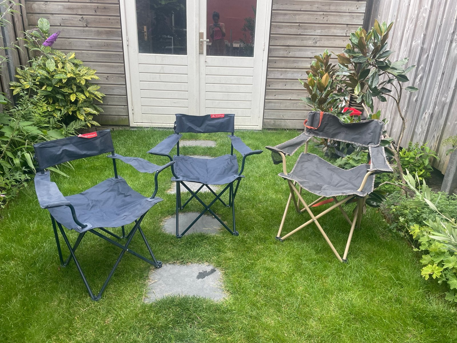 Campingstoelen Quechua opvouwbaar 3 stuks, Caravans en Kamperen, Ophalen, Gebruikt, Campingstoel