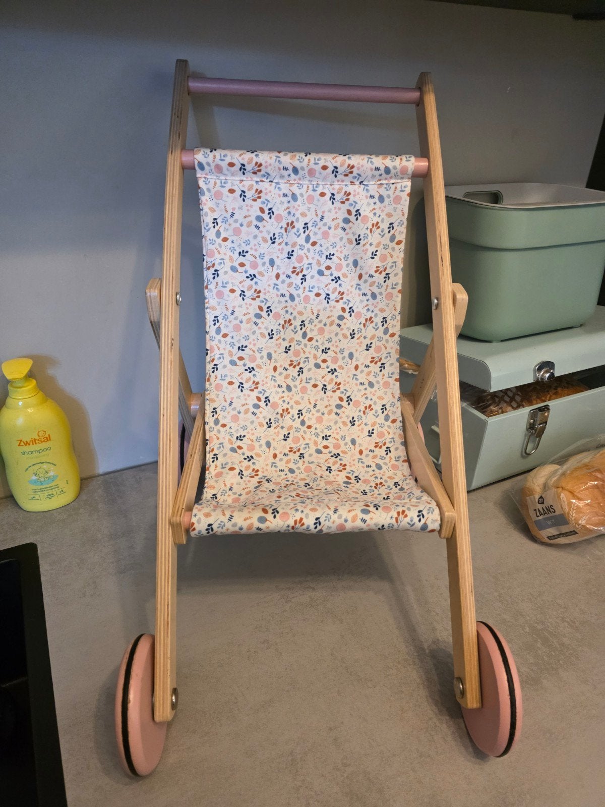 Little Dutch houten poppenbuggy met bloemenprint, Ophalen, Zo goed als nieuw, Overige typen, Met wieltjes