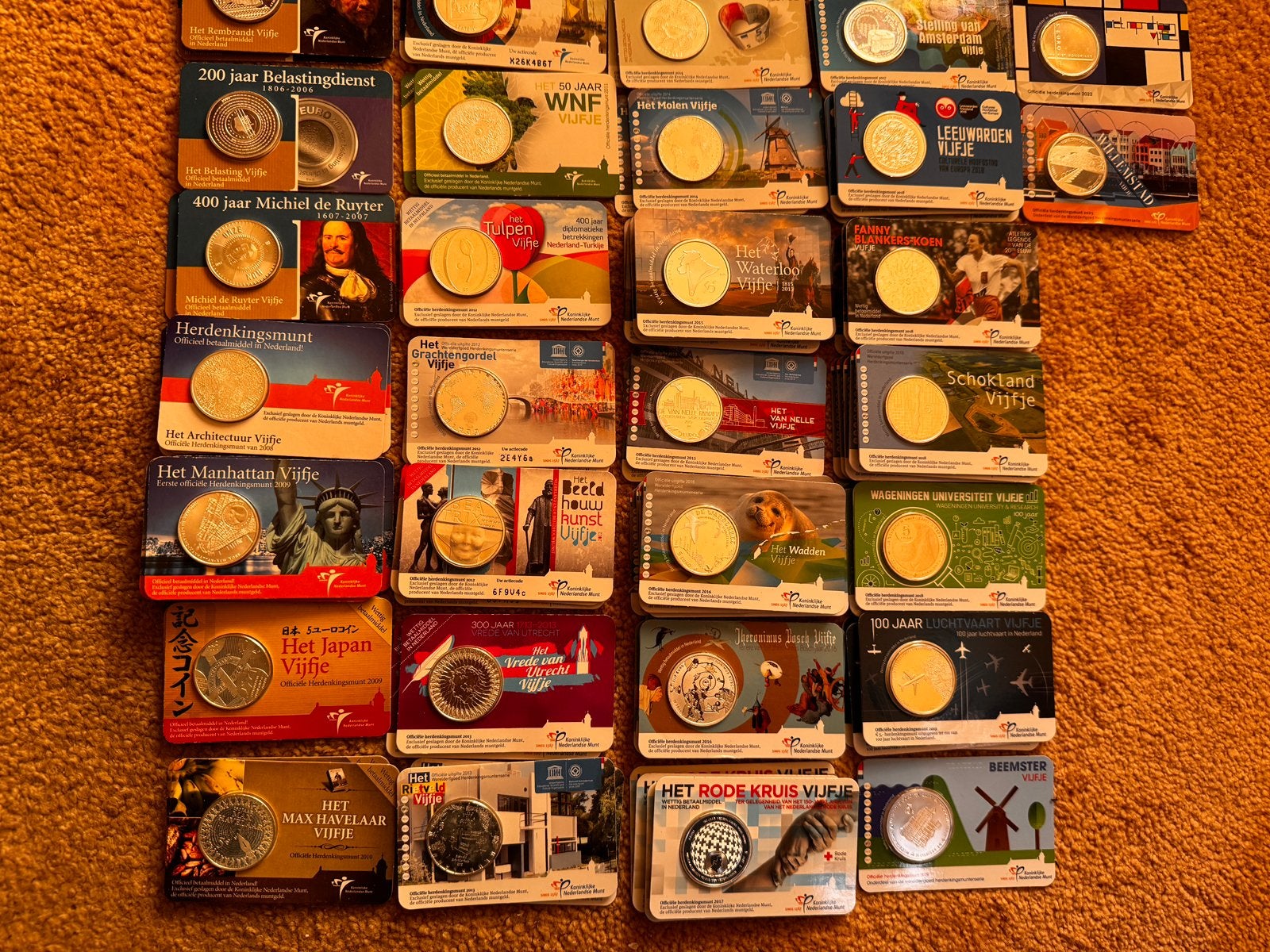 Div. coincards UNC VIJFJE Nederland (zie omschrijving), Ophalen of Verzenden, Zo goed als nieuw