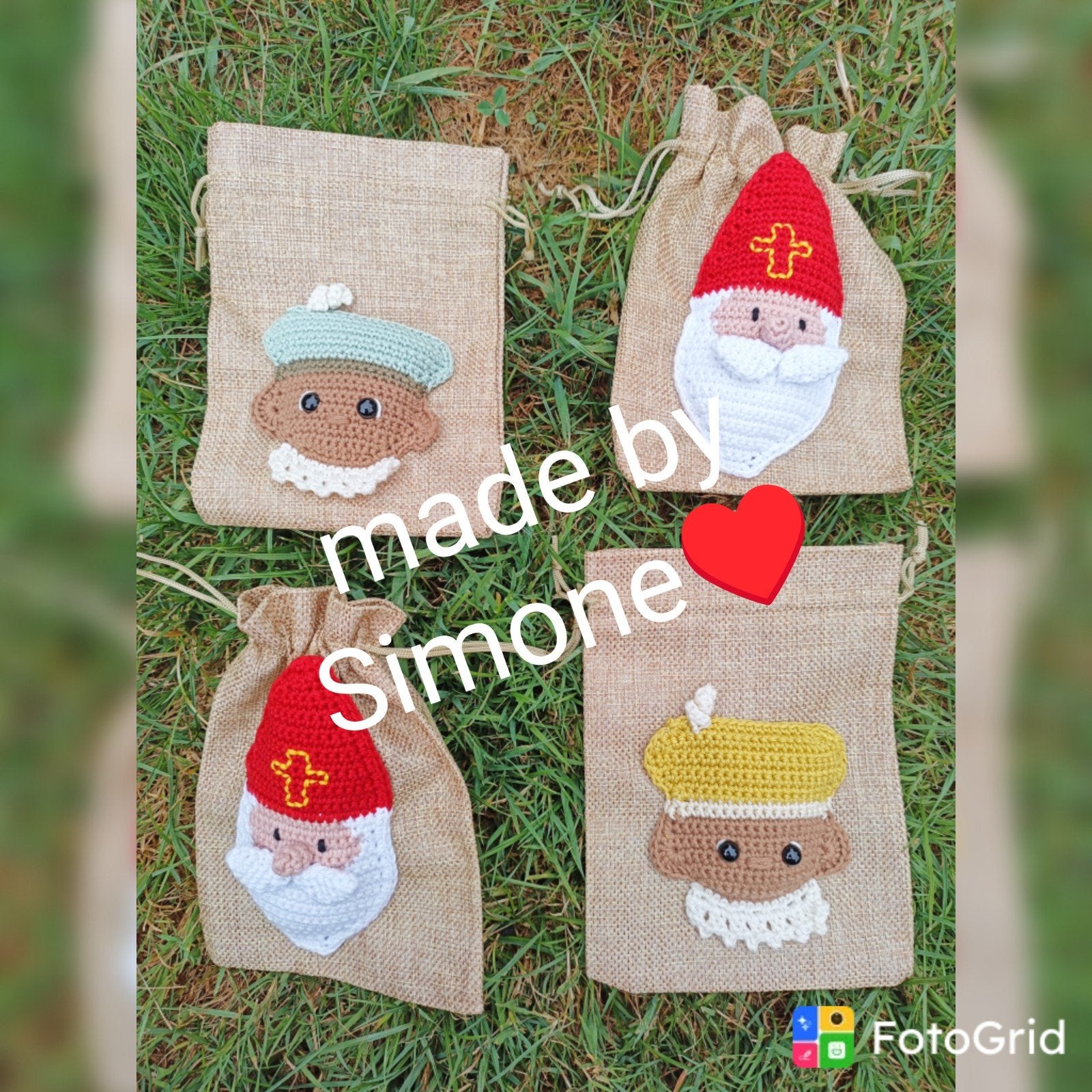 pepernoten zakje strooigoedzakje Sint en Piet NIEUW gehaakt, Ophalen of Verzenden, Nieuw, Feestartikel, Kerst of Sinterklaas