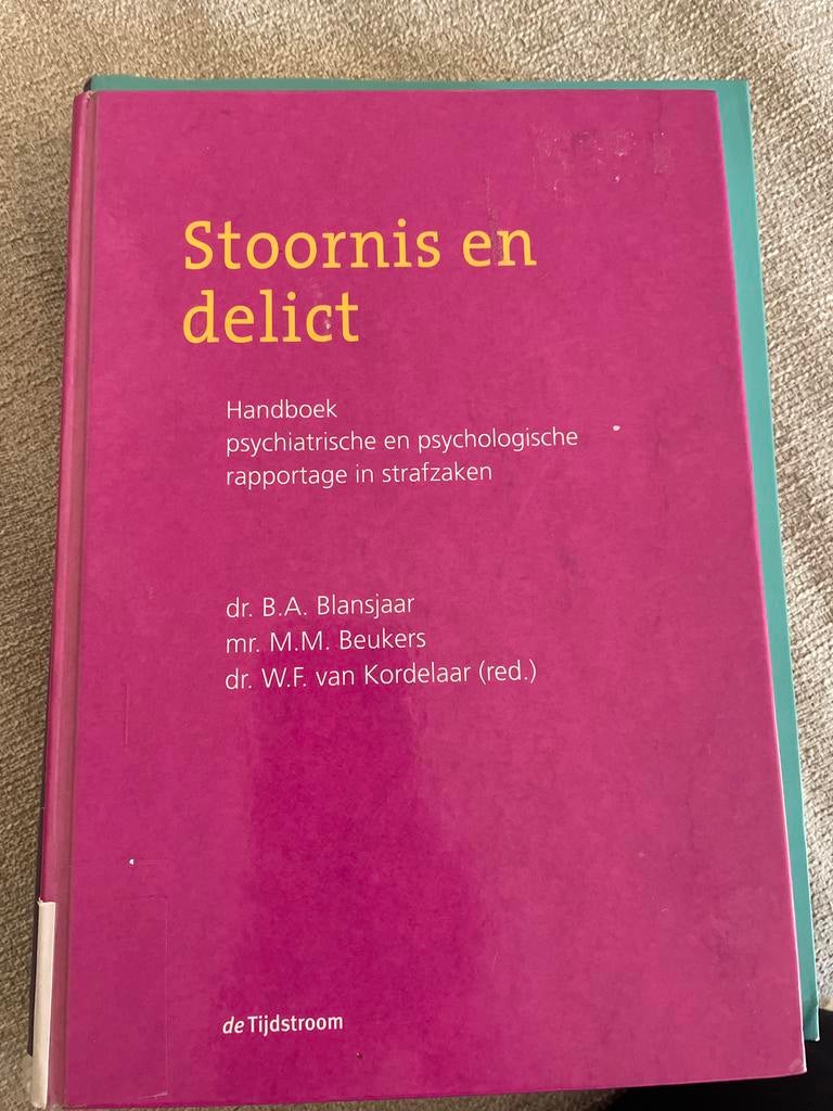 Stoornis en delict - Handboek psychiatrische rapportage, Ophalen of Verzenden, Gamma, Gelezen, HBO