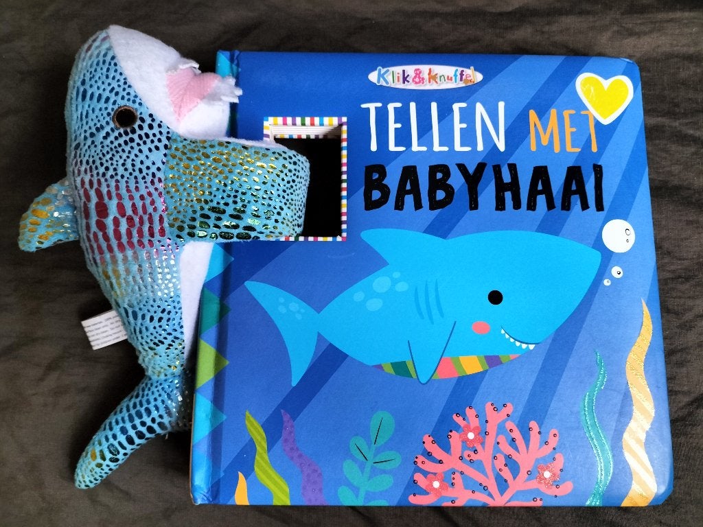 Tellen met babyhaai / met knuffel haai klik-armband, Ophalen of Verzenden, Zo goed als nieuw