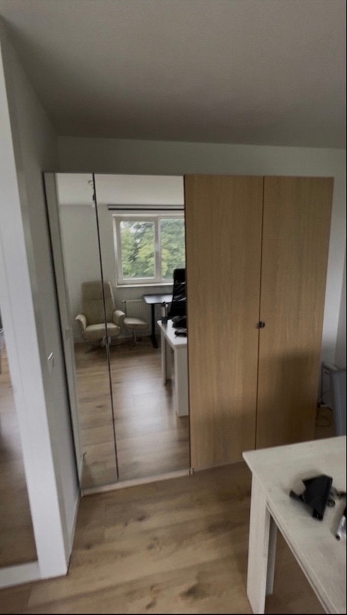 IKEA PAX Kledingkast Combinatie (Spiegel & Beuken), Huis en Inrichting, Kasten | Kledingkasten, Ophalen, 100 tot 150 cm, 200 cm of meer