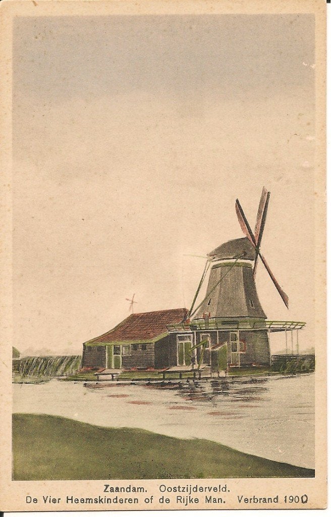Ansichtkaart Zaandam Oostzijderveld De Vier Heemskinderen, Verzamelen, Ophalen of Verzenden, 1920 tot 1940, Ongelopen, Noord-Holland