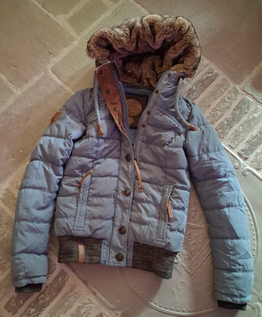 Naketano Winterjas Blauw Teddyvoering Maat S, Blauw, Ophalen of Verzenden, Zo goed als nieuw, Maat 36 (S)