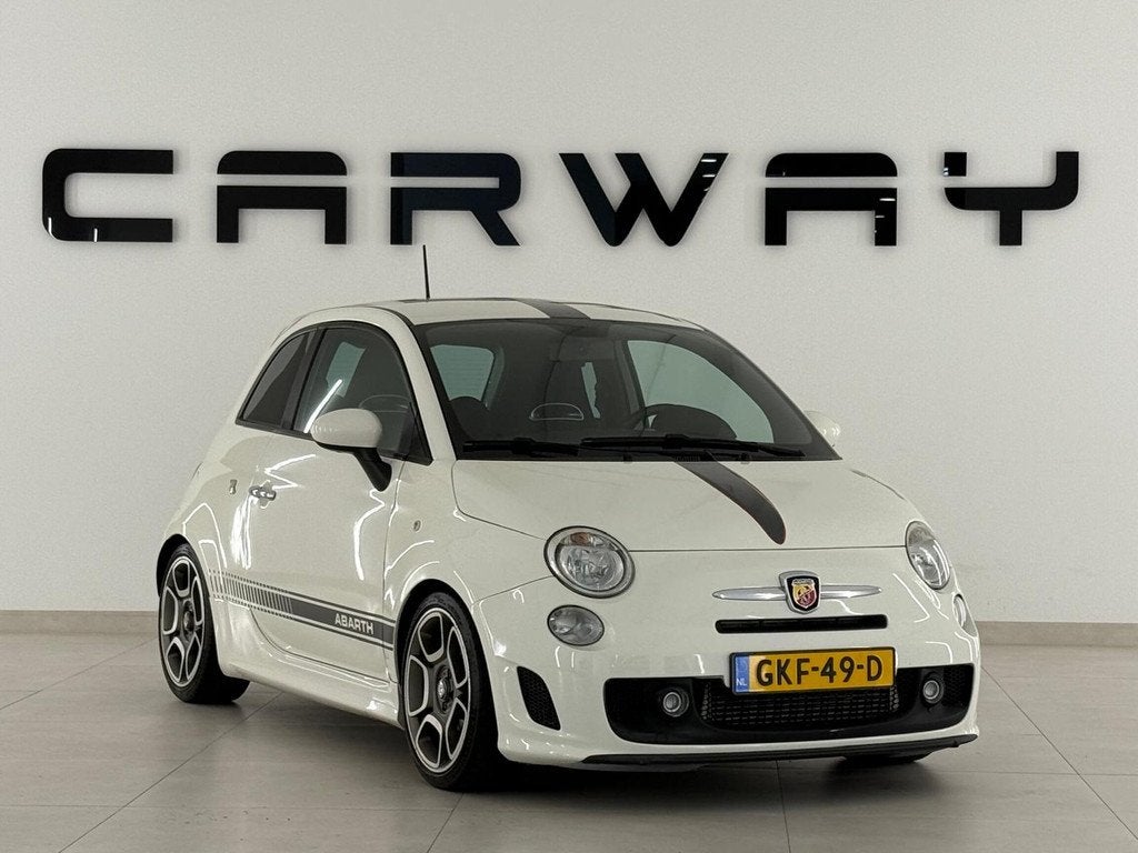 Fiat 500 1.4 T-Jet Abarth Elaborabile LED Digitaal dashboard, Auto's, Fiat, Voorwielaandrijving, Gebruikt, 4 cilinders, Wit