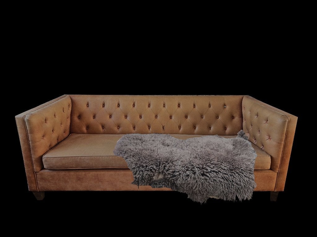 Schitterende gecaptionneerd Riviera Maison leren design bank, Ophalen, Gebruikt, Leer