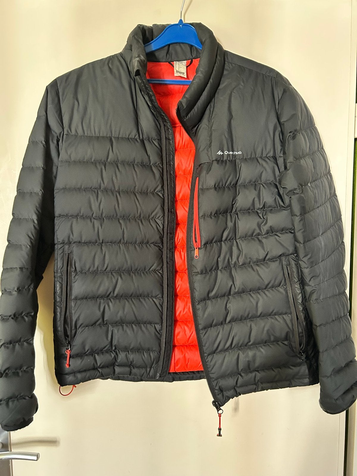 Quechua jack jas Decathlon zwart dons L puffer, Ophalen of Verzenden, Zo goed als nieuw, Kleding