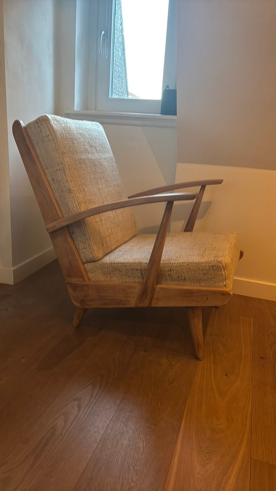 Scandi-stijl Vintage Fauteuil / Retro Loungestoel, Ophalen