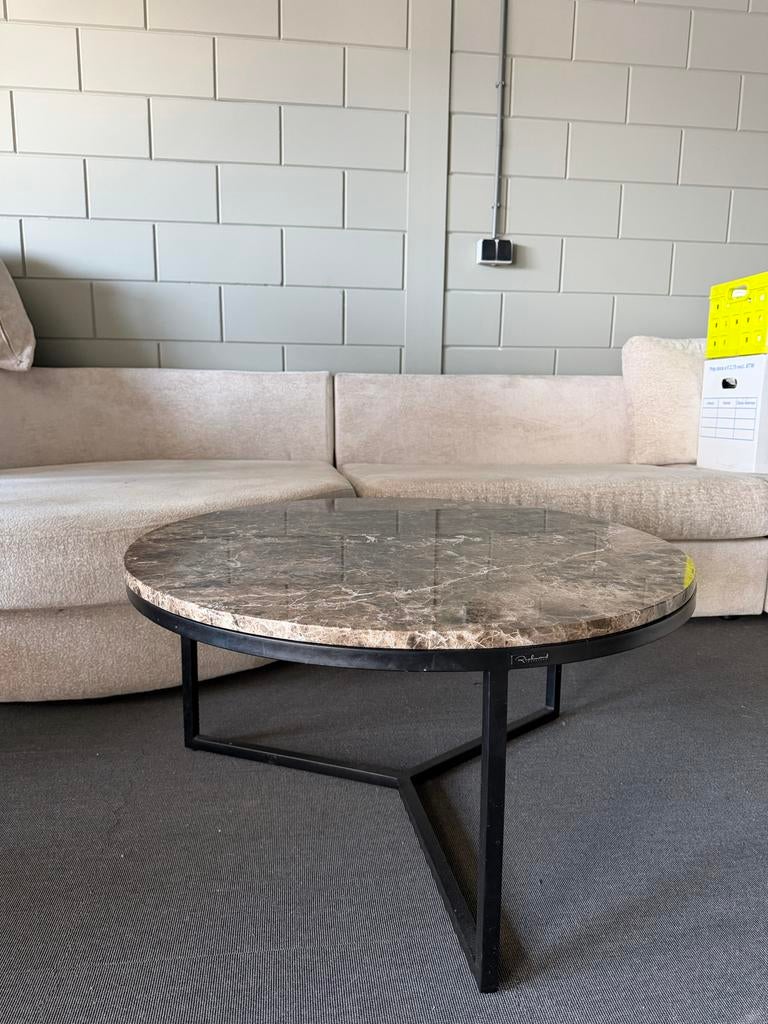 Richmond Interiors Marmeren Salontafel Bruin Ø 80 cm, Ophalen, Overige materialen, Rond, 50 tot 100 cm