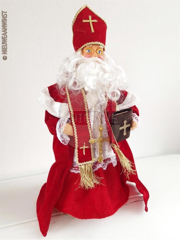 Nostalgische etalage Sinterklaas pop - 45 cm, rood, Diversen, Verzenden, Gebruikt