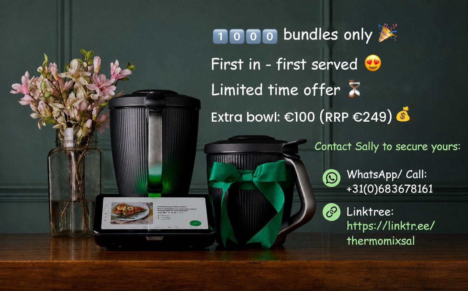 LIMITED OFFER Thermomix TM7 + EXTRA Bowl | Op = Op!, Sallybaldrick@aol.com, Nieuw, Ophalen of Verzenden, 1231HC