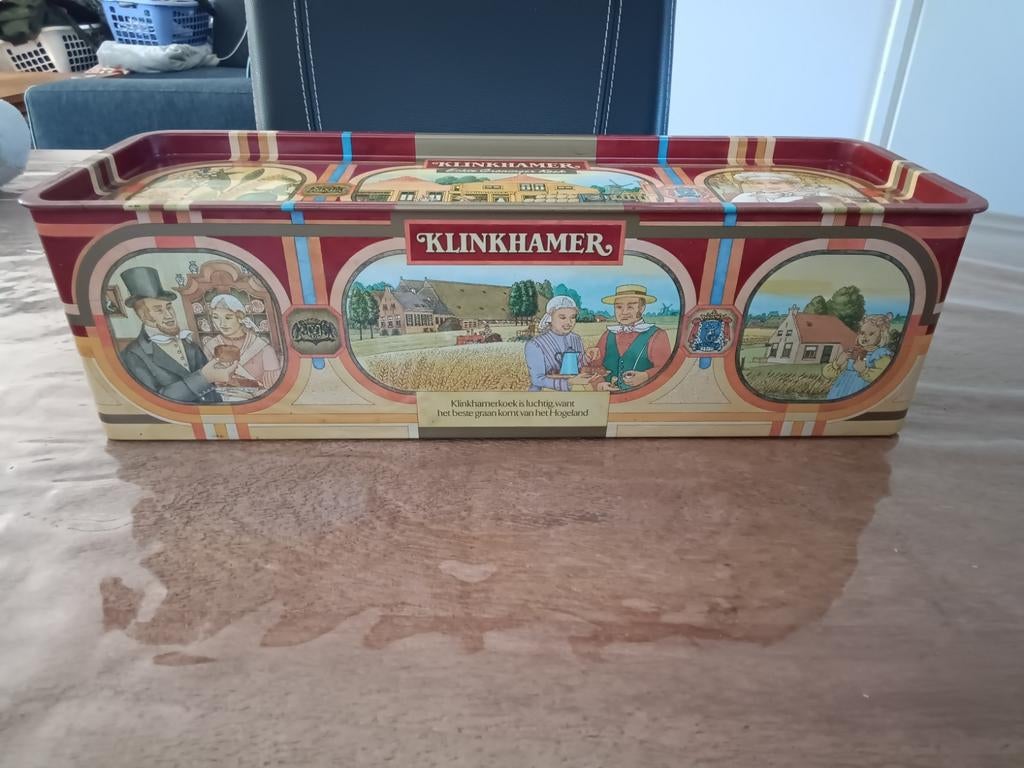 Vintage Klinkhamer Koekblik - Authentiek Gronings, Verzamelen, Blikken, Ophalen of Verzenden