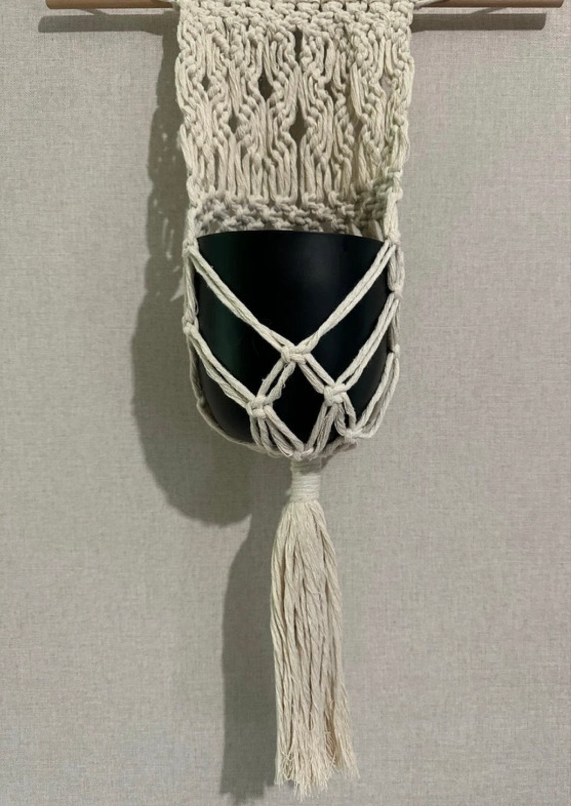 Macramé plantenhanger, Ophalen of Verzenden, Zo goed als nieuw