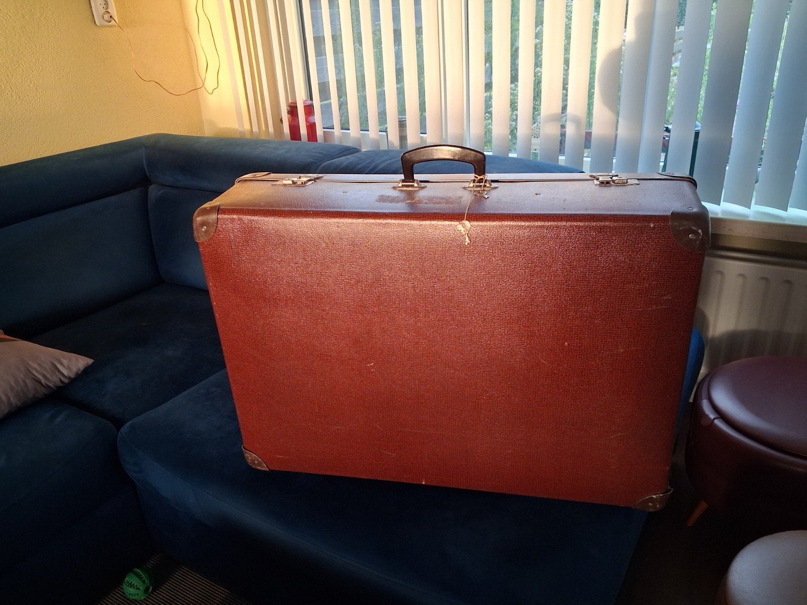 Vintage bruine koffer., Antiek en Kunst, Ophalen of Verzenden
