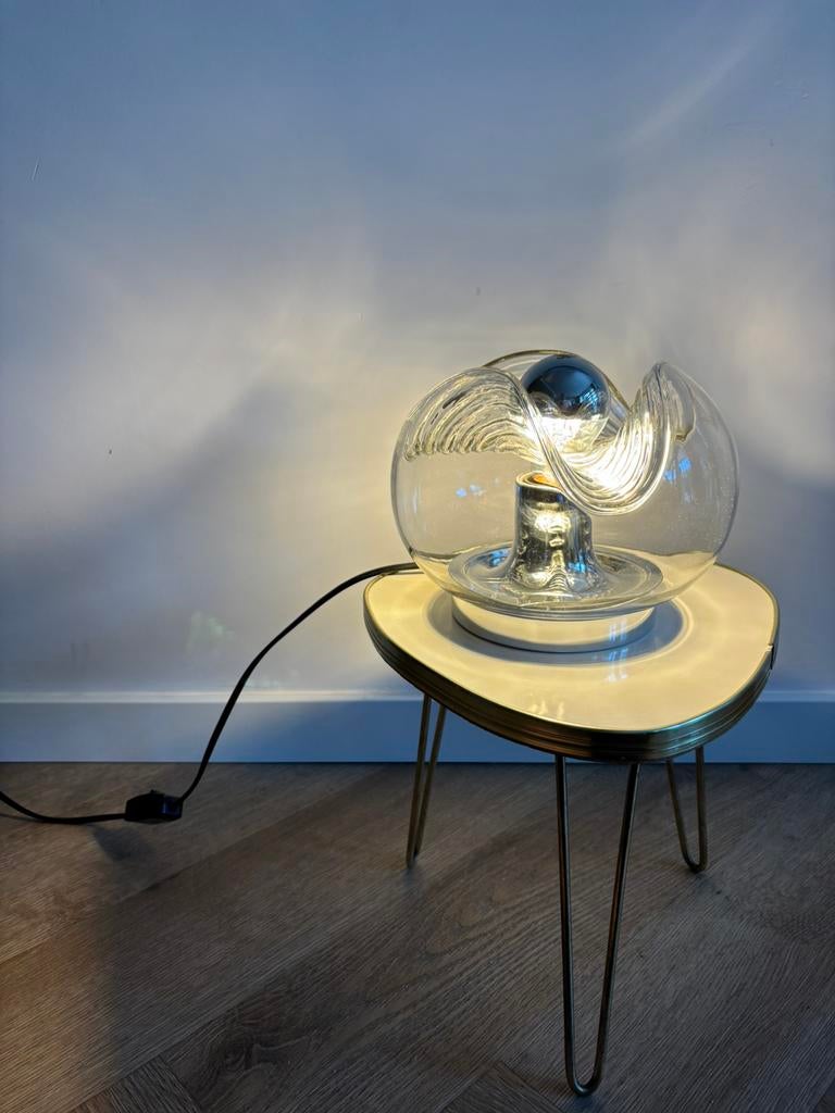 Wave futura tafellamp van Peill & Putzler, IF Award jaren 70, Ophalen of Verzenden, Zo goed als nieuw, Glas