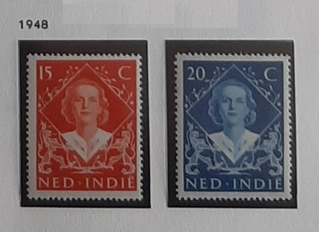 1948 Nederlands Indië Juliana Inhuldigingszegels Nvph349-350, Ophalen, Postfris, Nederlands-Indië