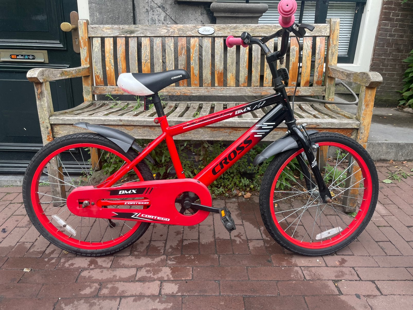 Rode BMX Crossfiets - 20 inch, Fietsen en Brommers, Ophalen, Terugtraprem, Gebruikt, Staal