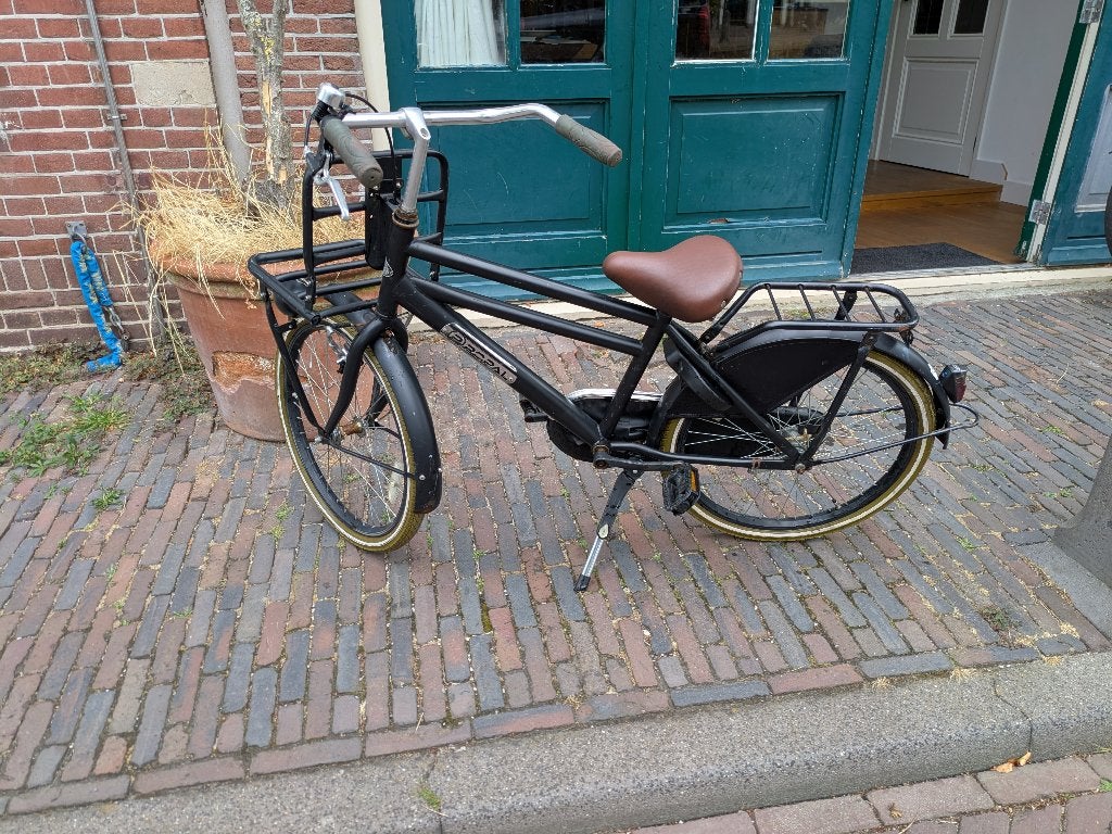 Popal transportfiets 22 inch matzwart - rijklaar met slot, Fietsen en Brommers, Fietsen | Jongens, Ophalen, Terugtraprem, 22 inch
