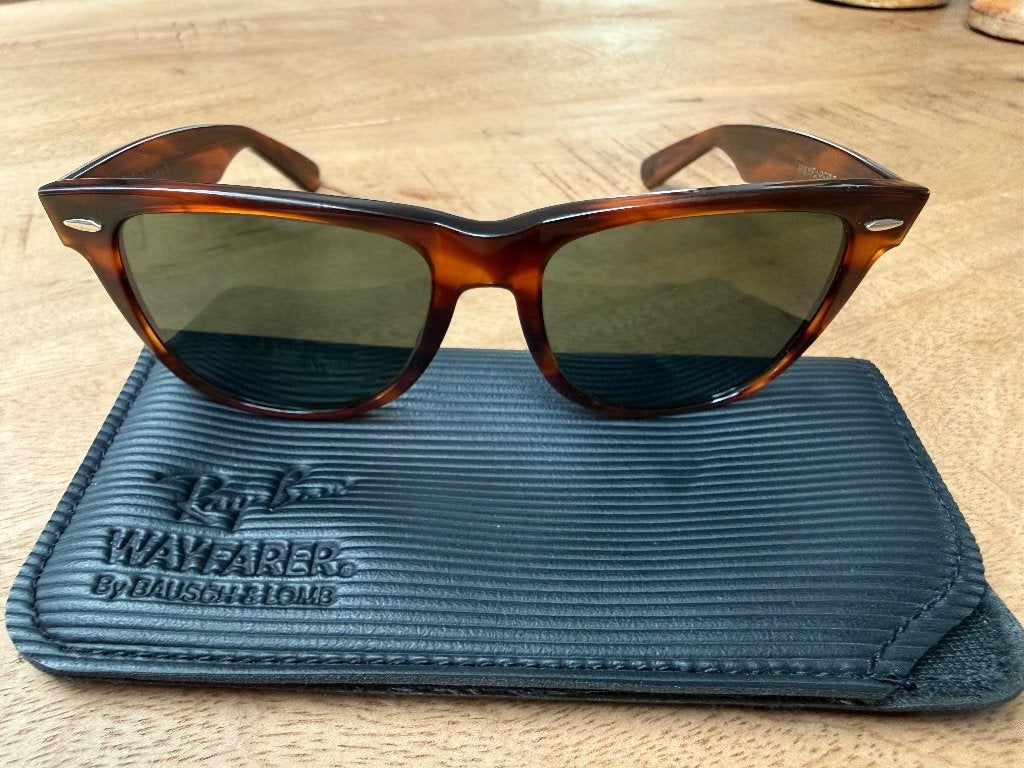 Vintage Ray-Ban B&L USA Wayfarer II L1725 Tortoise Zonnebril, Zonnebril, Bruin, Ophalen of Verzenden, Zo goed als nieuw