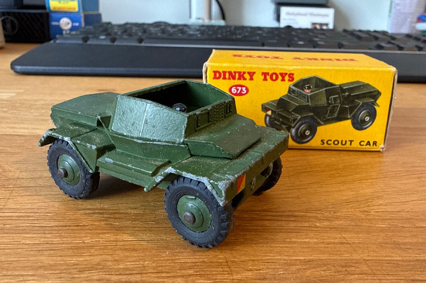 Dinky Toys 673 Scout Car - in originele box, Verzenden, Gebruikt, Overige typen, Overige merken