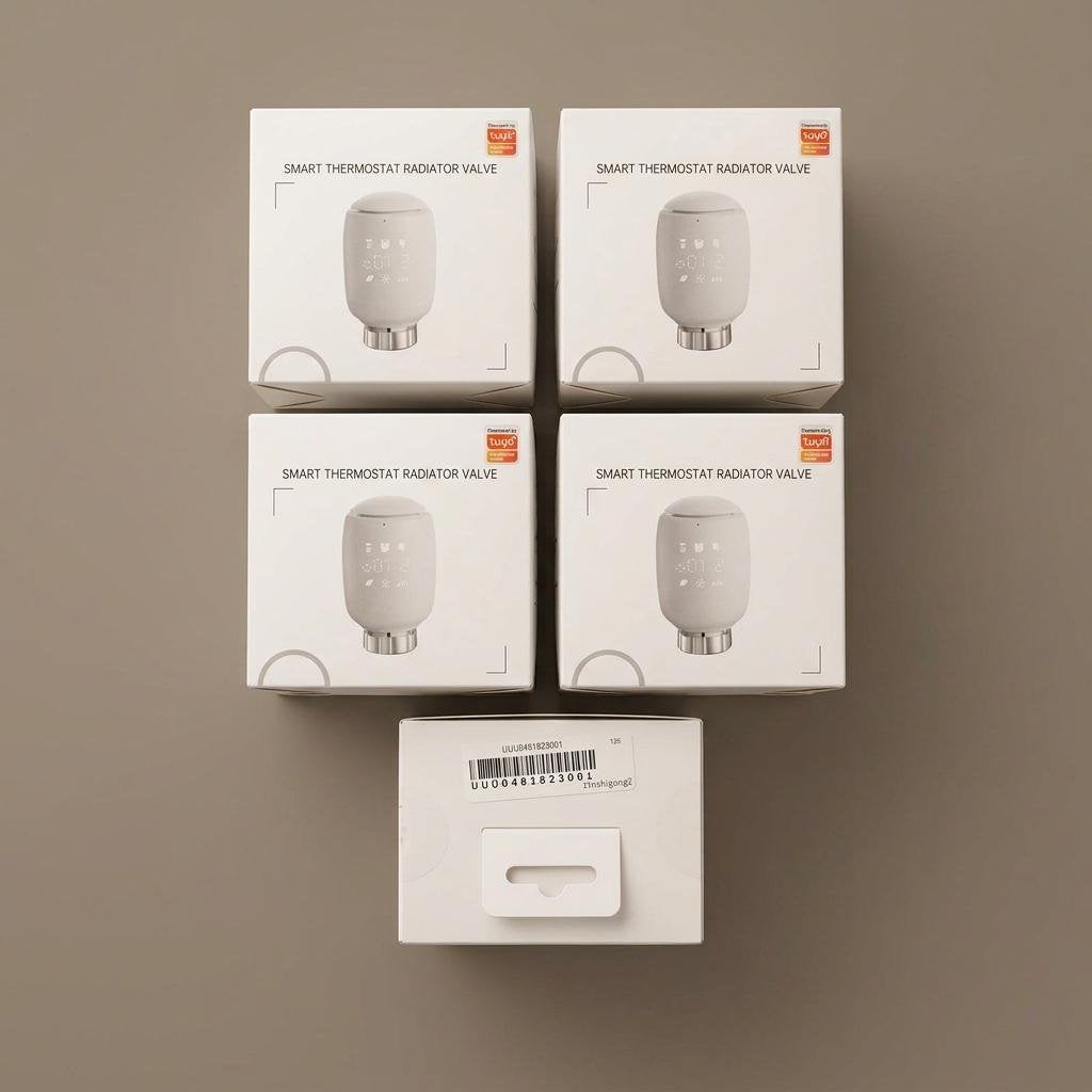 NIEUW: Set van 5 Slimme Zigbee Thermostaatknoppen (Tuya), Doe-het-zelf en Verbouw, Thermostaten, Verzenden, Slimme thermostaat