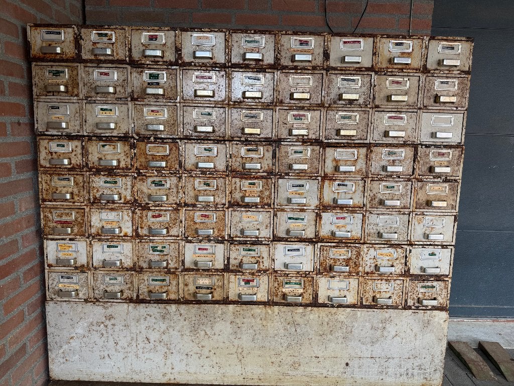 vintage industriele ladenkast, Huis en Inrichting, Kasten | Ladekasten, Ophalen, Gebruikt, 5 laden of meer, 100 tot 150 cm