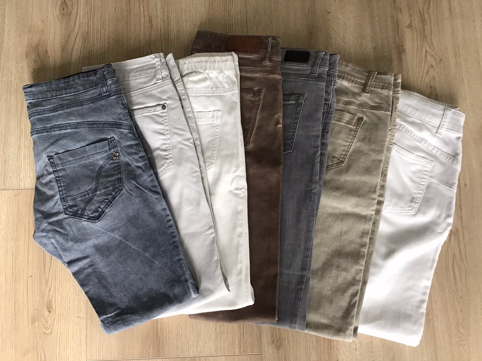 6 jeans, 1 tregging, mt. 36/S, Ophalen of Verzenden, Gedragen, Overige kleuren, W28 - W29 (confectie 36)