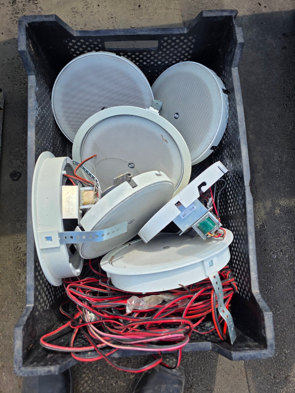 RCF plafondspeakers - Set van 5, Gebruikt, Inclusief kabels, Overige typen, Ophalen