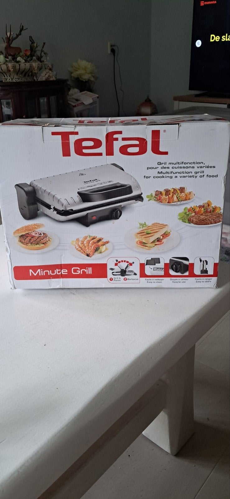 Tefal Minute Grill, Ophalen of Verzenden, Vaatwasmachinebestendig, Nieuw, Tafelgrill