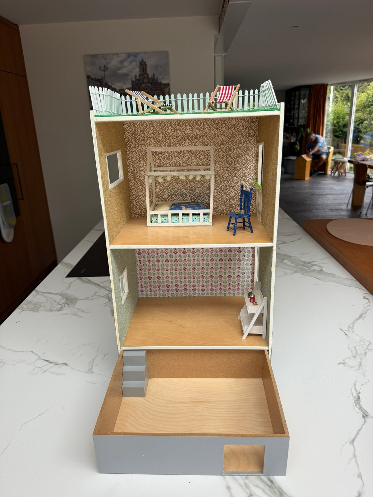 VINTAGE IKEA Poppenhuis 1999, opnieuw bekleed, Ophalen, Zo goed als nieuw, Poppenhuis