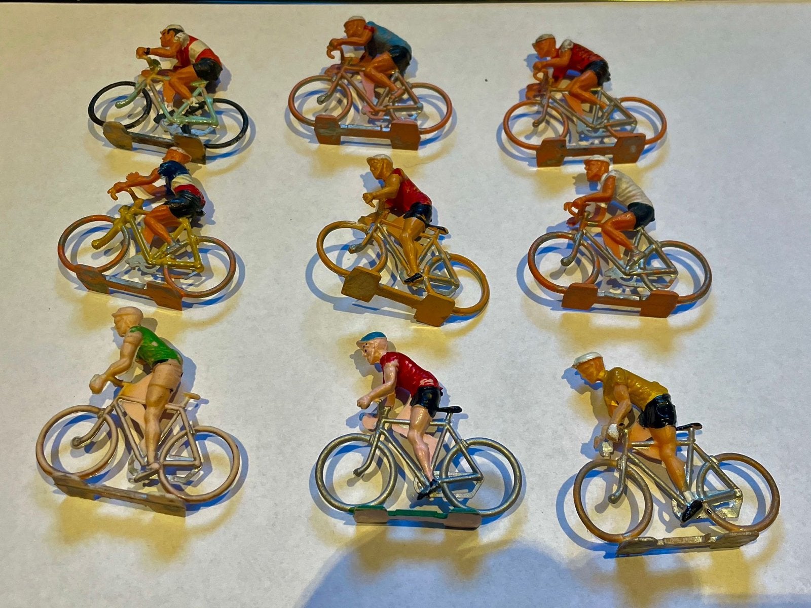 9 Miniatuur Wielrenners, Ophalen of Verzenden, Zo goed als nieuw