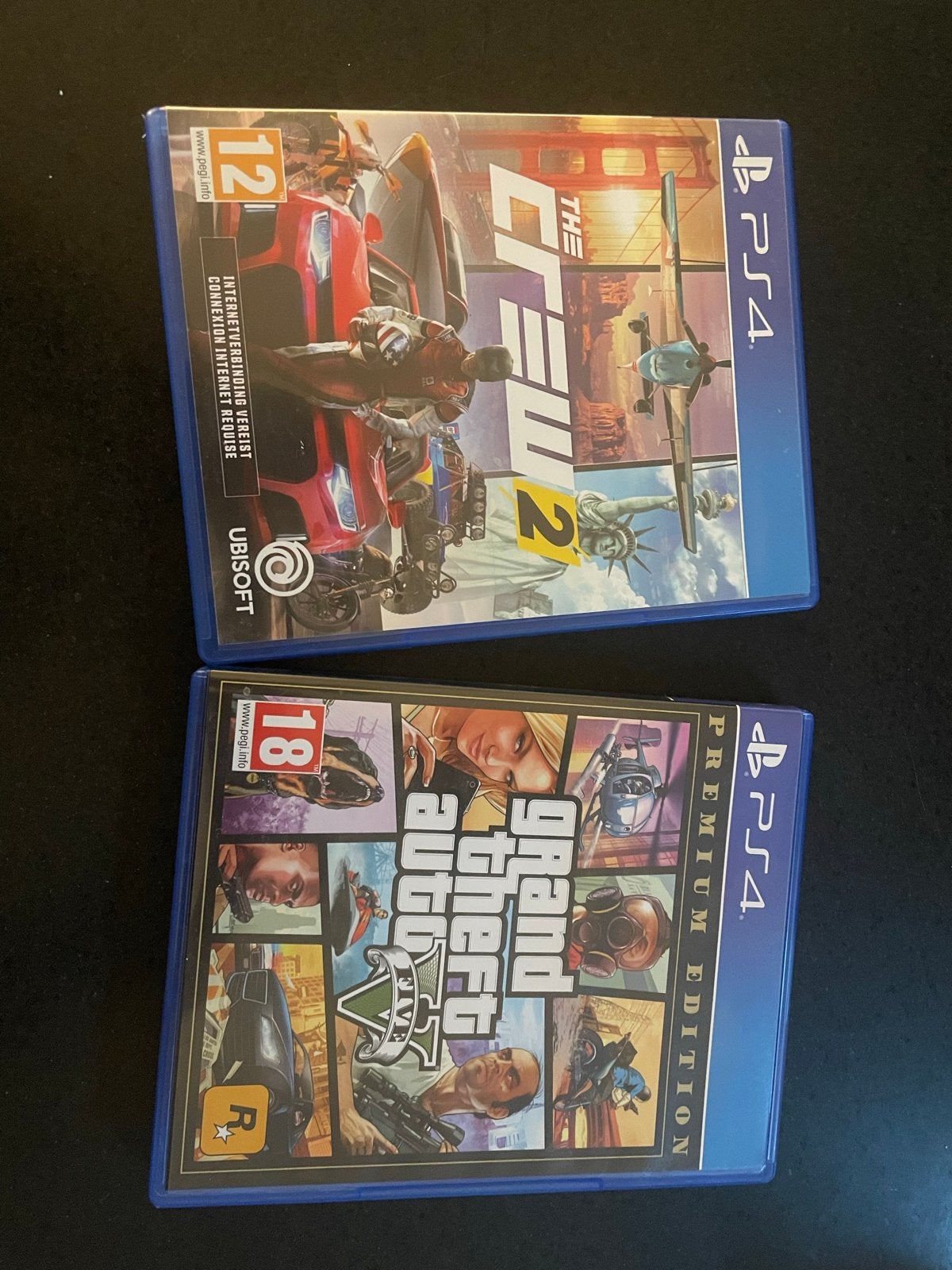 PS4 Games: The Crew 2 & Grand Theft Auto V Premium Edition, Avontuur en Actie, Online, Gebruikt, Vanaf 18 jaar