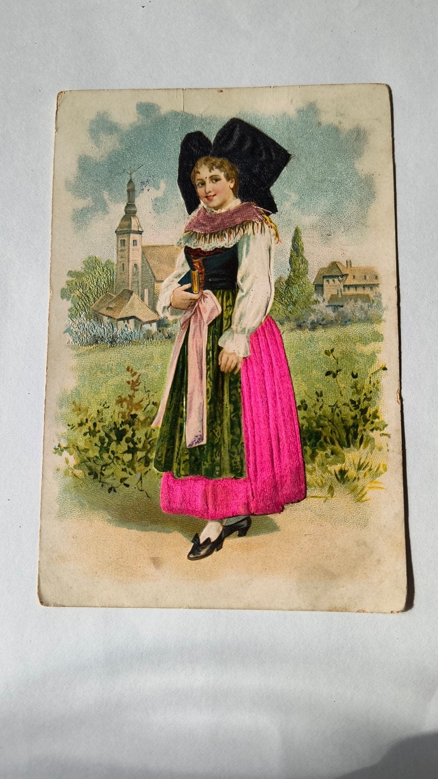 Ansichtkaart: Vrouw in Klederdracht postzegel Bayern 1911, Ophalen of Verzenden, Voor 1920, Gelopen, Klederdracht