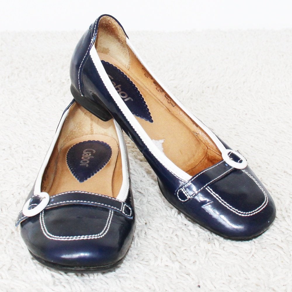 Mooie Lak Leren Gabor Instappers (Maat 2½|35) s13 € 25,-, Kleding | Dames, Schoenen, Blauw, Instappers, Gabor, Ophalen of Verzenden