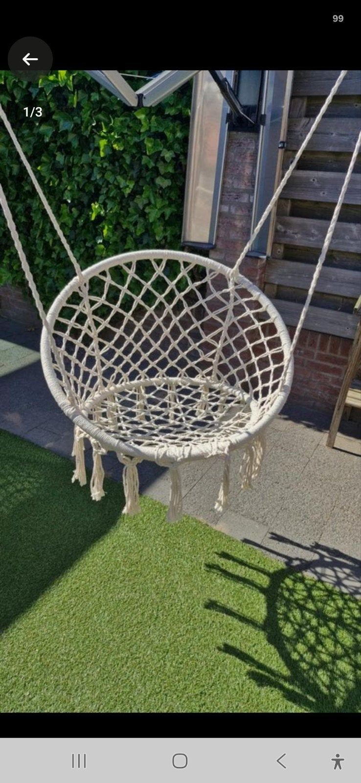 Leuke Boho- hangstoel.
Weinig gebruikt. In de winter binnen, Tuin en Terras, Hangmatten, Ophalen, Zo goed als nieuw, Eenpersoons