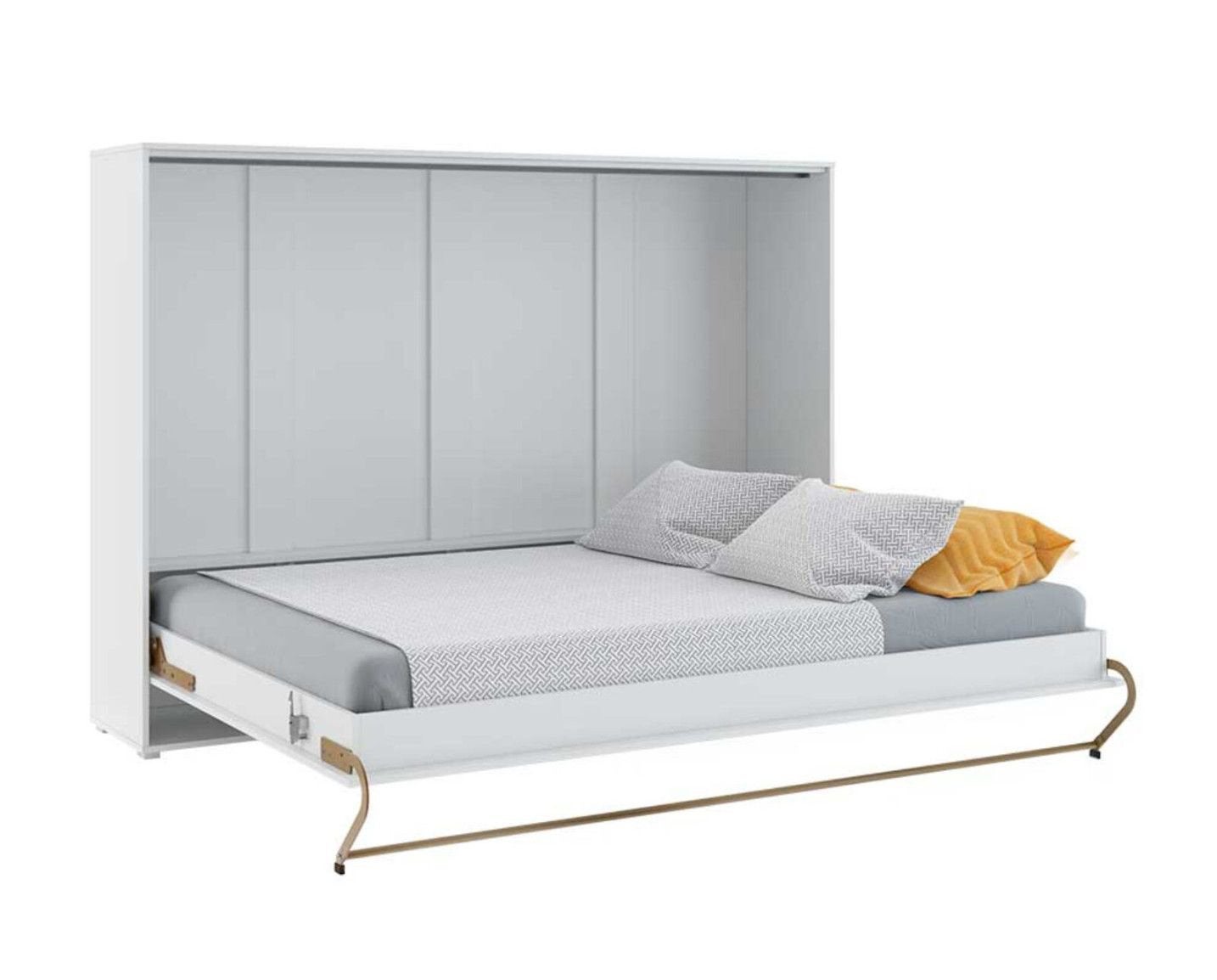 Concept opklapbed horizontaal 2 pers, Ophalen, Overige materialen, Wit, Tweepersoons