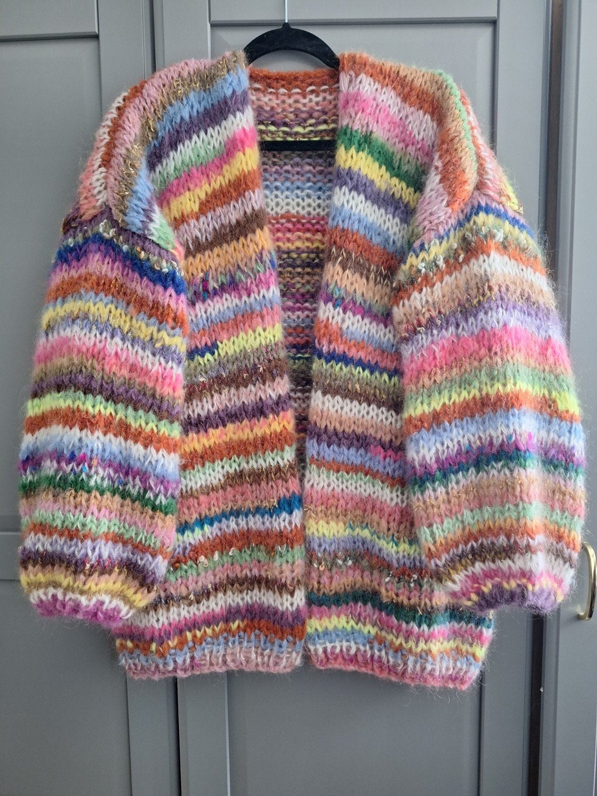 Nieuw handgemaakt mohair/merino vest, een maat, Ophalen of Verzenden, Nieuw, Maat 46/48 (XL) of groter, Meerkleurig