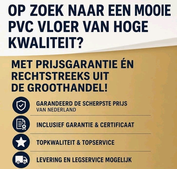 PVC-VLOEREN GROOTHANDEL ZATERDAGMORGEN in GENEMUIDEN, Huis en Inrichting, Ophalen, PVC-VLOER pvc, 75 m² of meer, Overige typen
