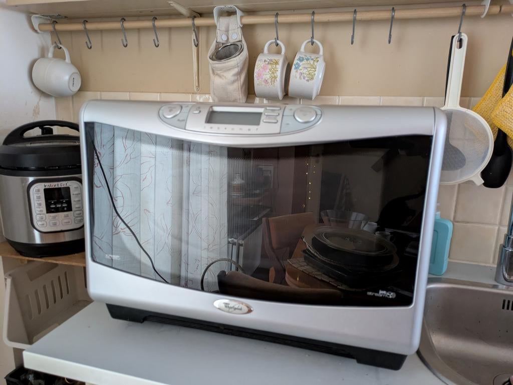 Whirlpool Combimagnetron JT358 magnetron oven, Witgoed en Apparatuur, Ovens, Gebruikt, Vrijstaand, 45 tot 60 cm, Hete lucht, Draaiplateau