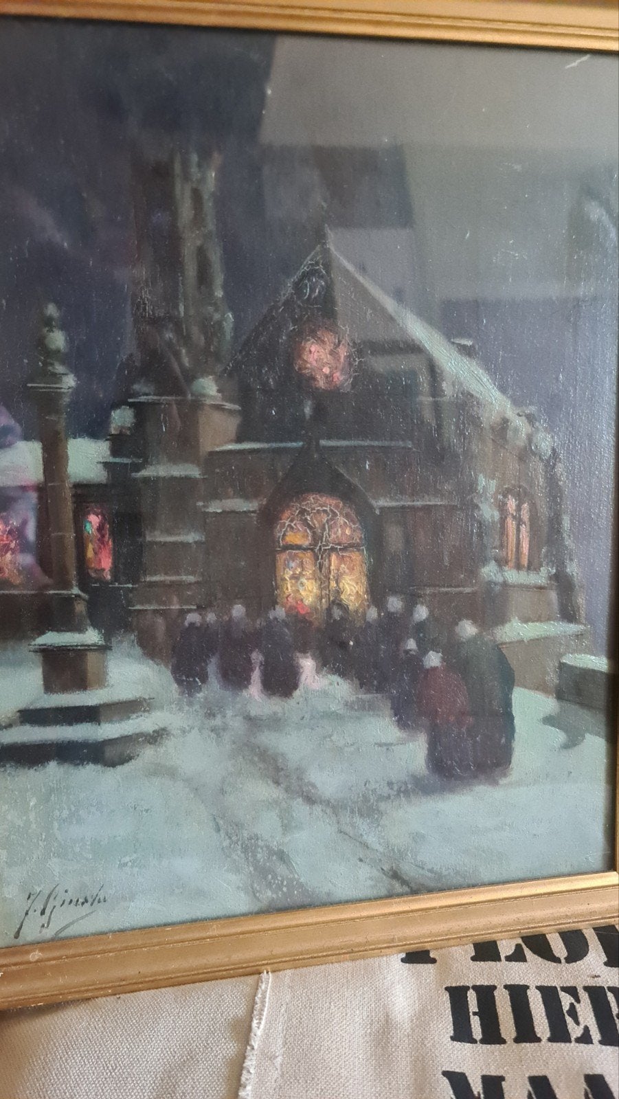 Sfeervol winters kerkgezicht, Ophalen of Verzenden