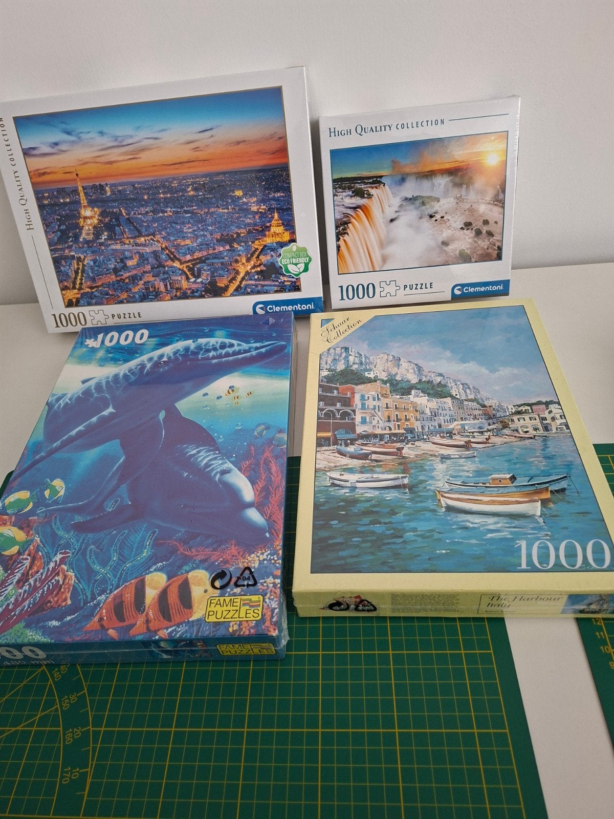 4 nieuwe legpuzzels van 1000 stukjes, Hobby en Vrije tijd, Ophalen, 500 t/m 1500 stukjes, Nieuw, Legpuzzel