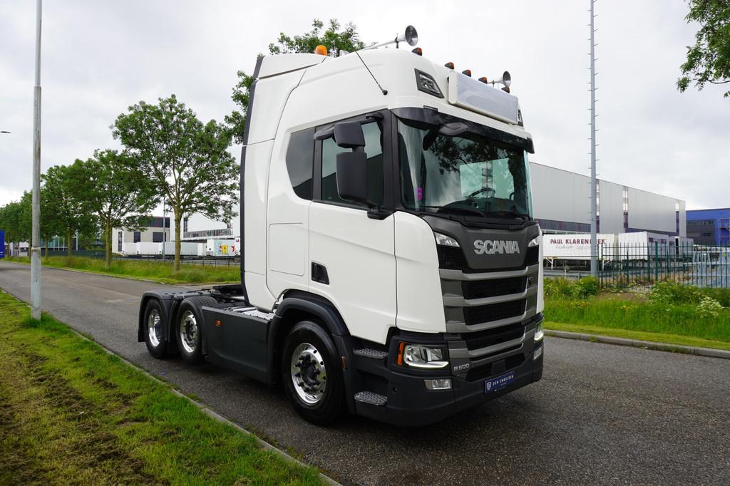 Scania R500 6x2 Alcoa Carplay 2x Tank Koelkast (bj 2019), Automaat, Stof, Scania, Wit