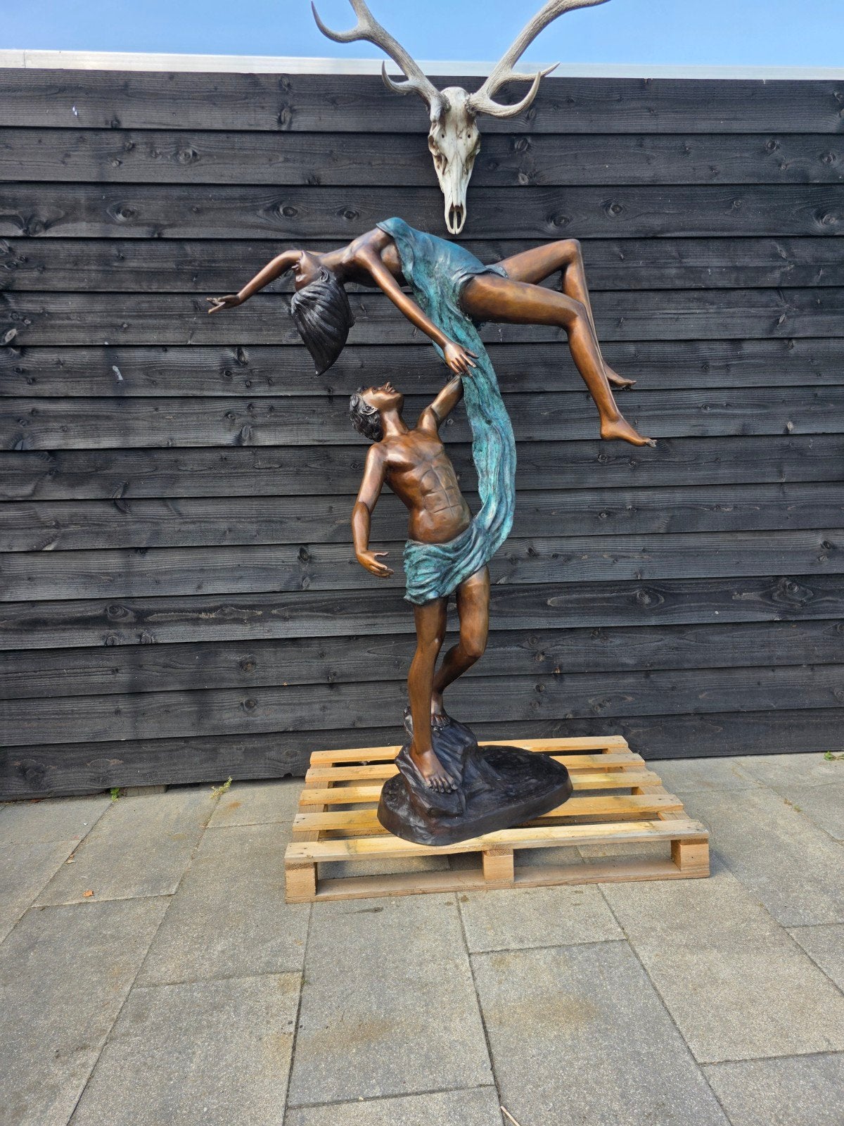 💃✨️ XL Brons - Dansend Koppel - Tuinbeeld Beeld, Overige materialen, -, -, Ophalen of Verzenden